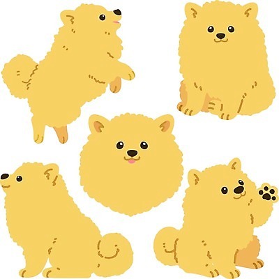 EPS 해외이미지 동물 캐릭터 손 디자인 행복 백그라운드 일러스트 포유류 미술 앉기 그래픽 반려동물 세트 갈색 흰색 개 강아지 만화 모피 수집 그림 꼬리 솜털 떨림 고립 기르기 복종 포메라니안 해외일러스트 일러캐릭터 감정 컬러 모션 문화예술 신체부위 돌봄 파일형식 벡터 이미지허브