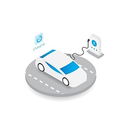 EPS 해외이미지 백그라운드 컨셉 일러스트 자동차 사람없음 그린에너지 전기자동차 충전기 해외일러스트 육상교통 기계 에너지 충전 파일형식 벡터 이미지허브