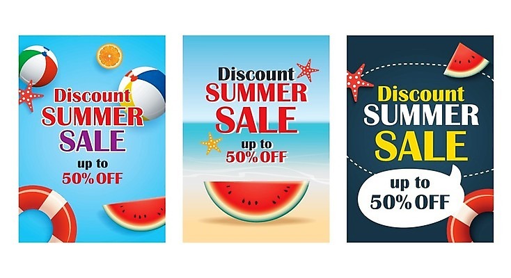 EPS 해외이미지 영어 포스터 말풍선 일러스트 불가사리 수박 해변 사람없음 세트 세일 비치볼 구명부환 해외일러스트 문자 바다 과일 공 극피동물 바캉스용품 안전장비 튜브 파일형식 벡터 이미지허브