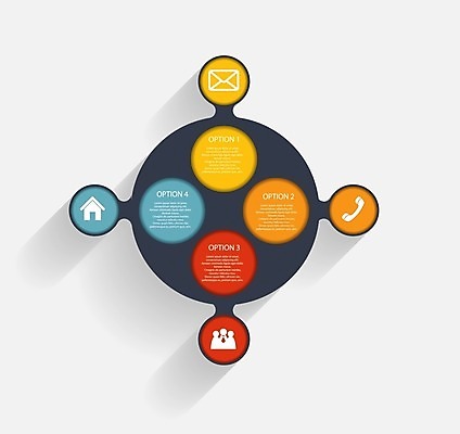 EPS 해외이미지 일러스트 비즈니스 사람모양 사람없음 그래픽 인포그래픽 원형 그룹 편지 전화기 심플 엘리먼트 집모양 해외일러스트 모양 도형 파일형식 벡터 이미지허브