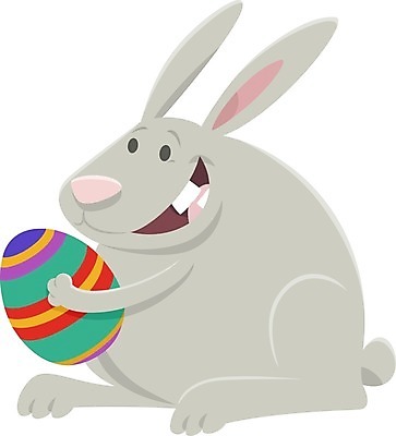 EPS 해외이미지 한마리 동물캐릭터 일러스트 들기 사람없음 토끼 부활절계란 해외일러스트 일러캐릭터 동물 캐릭터 1 포유류 모션 부활절 반려동물 계란 파일형식 벡터 이미지허브