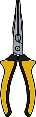 EPS 해외이미지 손 일러스트 노란색 금속 검은색 공구 업무 만화 철 코 펜치 얇은 철강 해외일러스트 컬러 재질 신체부위 도구 작업 파일형식 벡터 이미지허브
