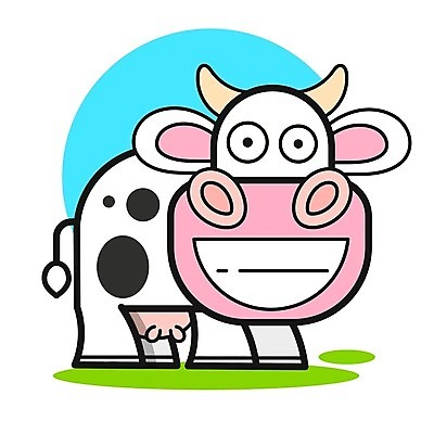 EPS 해외이미지 동물캐릭터 일러스트 사람없음 젖소 해외일러스트 일러캐릭터 동물 캐릭터 소 파일형식 벡터 이미지허브