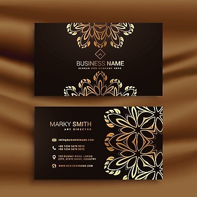 EPS 해외이미지 템플릿 꽃무늬 비즈니스 명함 명함템플릿 사람없음 세트 검은색 고급 브랜딩 꽃 컬러 컨셉 무늬 파일형식 벡터 이미지허브