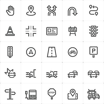 EPS 해외이미지 도로 선 여행 지도 일러스트 자동차 거리 안전 픽토그램 자전거 운전 오토바이 도시 고속도로 경찰 주차 잼 사건 방향 심볼 사인 택시 심플 윤곽 연료 짐차 무거움 일반 네비게이션 건너기 그만 얇은 엘리먼트 충고 해외일러스트 직업 길 육상교통 교통시설 모션 승용차 바이크 소스_음식 무게 파일형식 벡터 이미지허브