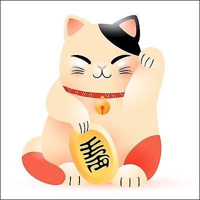 EPS 해외이미지 일러스트 들기 사람없음 손들기 귀여움 동전 행운 고양이캐릭터 마네키네코 해외일러스트 동물캐릭터 컨셉 돈 모션 고양이 일본전통 파일형식 벡터 이미지허브