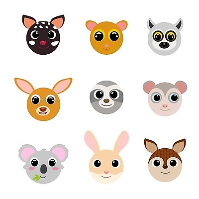 EPS 해외이미지 클립아트 동물 캐릭터 디자인 행복 얼굴 야생동물 백그라운드 일러스트 자연 동물원 미술 그래픽 세트 컬러풀 귀여움 흰색 플랫 달콤 낙서 눈동자 만화 수집 심볼 만족 심플 캥거루 고립 엘리먼트 해외일러스트 일러캐릭터 감정 컬러 컨셉 포유류 문화예술 신체부위 눈_신체부위 맛 생태계 파일형식 벡터 이미지허브