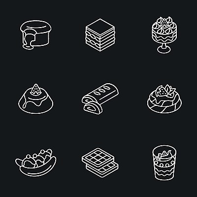 EPS 해외이미지 클립아트 디자인 선 음식 백그라운드 컨셉 일러스트 디저트 사람없음 케이크 초콜릿 검은색 카페 흰색 사인 그림 푸딩 티라미수 해외일러스트 컬러 상점 파일형식 벡터 이미지허브