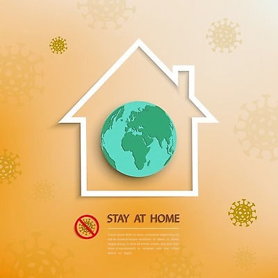 EPS 해외이미지 디자인 포스터 지구 캠페인 백그라운드 컨셉 일러스트 주택 건강 경고 안전 그래픽 초록색 세계 펼침 바이러스 보호 위험 사인 예방 감염 고립 그만 소셜미디어 전염병 해외일러스트 컬러 모션 건물 질병 파일형식 벡터 이미지허브