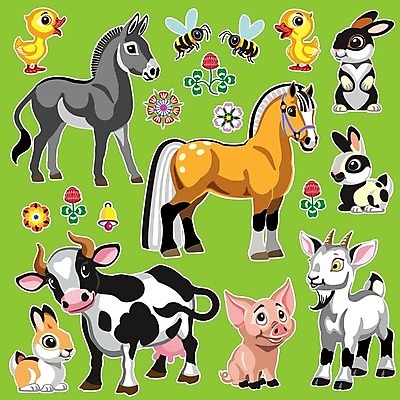 EPS 해외이미지 동물 일러스트 포유류 조류 염소 오리 세트 농장 마을 가축 목장 시골 아기 토끼 돼지 소 설치류 만화 벌 수집 조랑말 해외일러스트 곤충 농업 사람 반려동물 말_동물 파일형식 벡터 이미지허브
