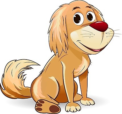 EPS 해외이미지 동물 일러스트 포유류 미소 앉기 반려동물 갈색 개 강아지 만화 해외일러스트 컬러 모션 표정 파일형식 벡터 이미지허브