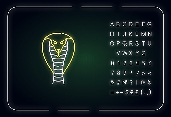 EPS 해외이미지 일러스트 사람없음 네온 코브라 해외일러스트 파충류 파일형식 벡터 이미지허브