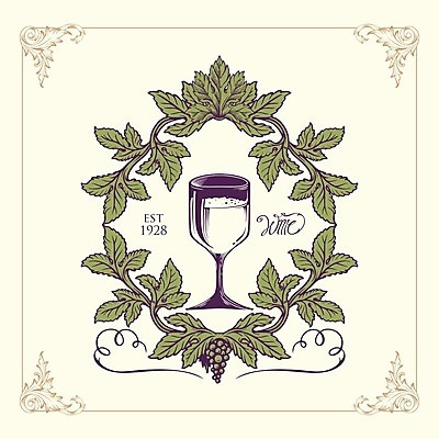EPS 해외이미지 디자인 와인잔 일러스트 포도 프레임 사람없음 와인 복고 바로크 해외일러스트 술잔 과일 주류 파일형식 벡터 이미지허브