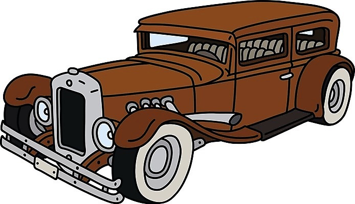 EPS 해외이미지 일러스트 자동차 사람없음 갈색 빈티지 클래식 크림 복고 클래식카 리무진 해외일러스트 육상교통 컬러 컨셉 승용차 파일형식 벡터 이미지허브
