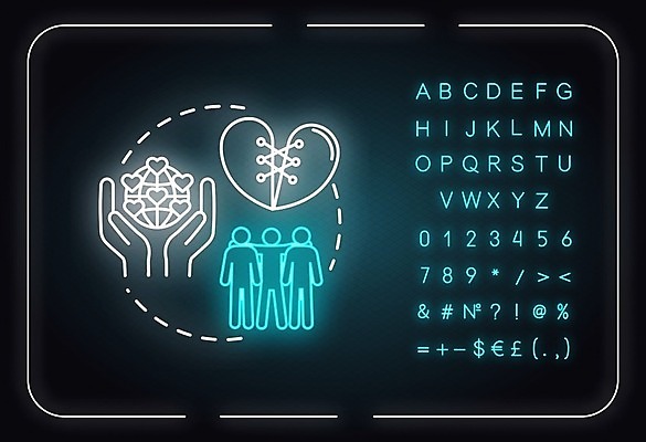 EPS 해외이미지 일러스트 사람모양 사람없음 우정 네온 인연 해외일러스트 모양 친구 파일형식 벡터 이미지허브