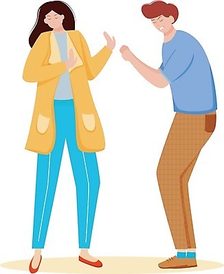 EPS 해외이미지 여자 남자 일러스트 성인 두명 눈감음 주먹 분노 갈등 말다툼 성인만 해외일러스트 감정 모션 사람 싸움 파일형식 벡터 이미지허브