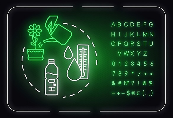 EPS 해외이미지 꽃 화분 일러스트 사람없음 물뿌리개 온도계 원예 네온 손모양 적정온도 해외일러스트 모양 식물 취미 온도 파일형식 벡터 손_신체부위 이미지허브
