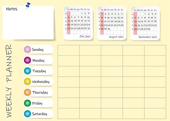 EPS 해외이미지 템플릿 디자인 영어 계절 백그라운드 일러스트 비즈니스 휴가 이벤트 그래픽 사무실 숫자 노란색 다이어리 웹 공백 달력 흰색 시간 일주일 날짜 9월 연도 책상 심플 페이지 일요일 8월 7월 월 구역 해외일러스트 문자 컬러 가구 인터넷 사무용품 요일 파일형식 벡터 이미지허브
