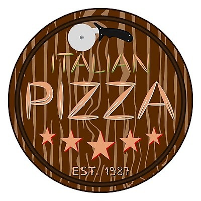 EPS 해외이미지 별 일러스트 도마 도마_주방용품 사람없음 심볼 이탈리아피자 피자집 피자칼 해외일러스트 자연요소 주방용품 피자 상점 파일형식 벡터 이미지허브