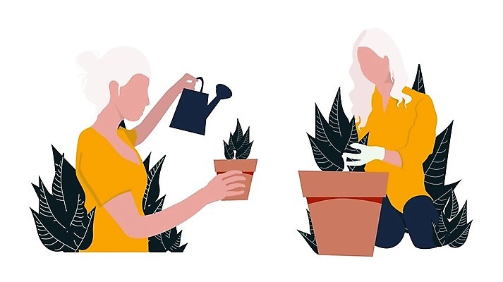 EPS 해외이미지 식물 캐릭터 여자 꽃 화분 화초 컨셉 잎 꽃무늬 농업 일러스트 주택 사람 취미 내부 초록색 물 정원 흙 봄 성장 플랫 냄비 만화 원예 고립 돌봄 모종 심기 온실 해외일러스트 일러캐릭터 자연요소 계절 산업 컬러 무늬 모션 건물 솥 파일형식 벡터 이미지허브