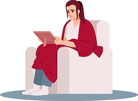 EPS 해외이미지 전신 여자 액자 일러스트 한명 들기 앉기 성인 소파 슬픔 고독 그리움 우울감 우울증 성인여자한명만 해외일러스트 1 감정 의자 모션 사람 질병 여자한명만 성인여자만 파일형식 벡터 이미지허브