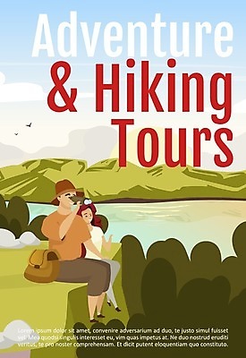 EPS 해외이미지 나무 구름 여자 남자 포스터 호수 여행 가방 일러스트 조류 하늘 산 들기 앉기 성인 두명 망원경 하이킹 즐거움 휴양지 성인만 해외일러스트 자연요소 식물 동물 잡화 감정 모션 레저 사람 장소 파일형식 벡터 이미지허브