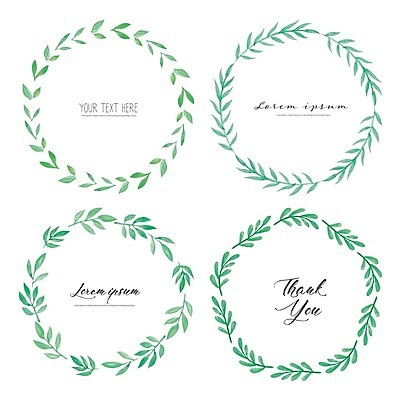 EPS 해외이미지 백그라운드 잎 일러스트 사람없음 초록색 원형프레임 해외일러스트 식물 컬러 프레임 원형 파일형식 벡터 이미지허브