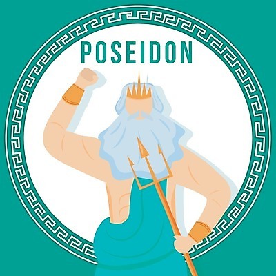 EPS 해외이미지 남자 일러스트 한명 들기 상반신 성인 타이포그라피 삼지창 그리스로마신화 그리스신 포세이돈 성인남자한명만 해외일러스트 문자 1 창 모션 사람 신_종교 신화 남자한명만 성인남자만 파일형식 벡터 이미지허브