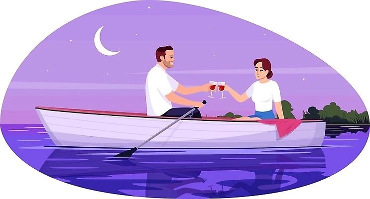EPS 해외이미지 커플 여자 남자 요트 와인잔 데이트 일러스트 함께함 사랑 들기 앉기 상반신 성인 두명 와인 보트 저녁 건배 성인만 해외일러스트 감정 컨셉 배_교통 술잔 관계 모션 주류 사람 야간 파일형식 벡터 이미지허브
