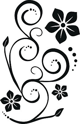 EPS 해외이미지 식물 디자인 꽃 잎 꽃무늬 일러스트 추상 그래픽 장식 검은색 벚꽃 흰색 나뭇가지 심플 해외일러스트 나무 컬러 무늬 파일형식 벡터 이미지허브