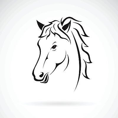 EPS 해외이미지 디자인 얼굴 일러스트 추상 사람없음 검은색 흰색 말_동물 심볼 그림 윤곽 해외일러스트 컬러 무늬 포유류 신체부위 파일형식 벡터 이미지허브