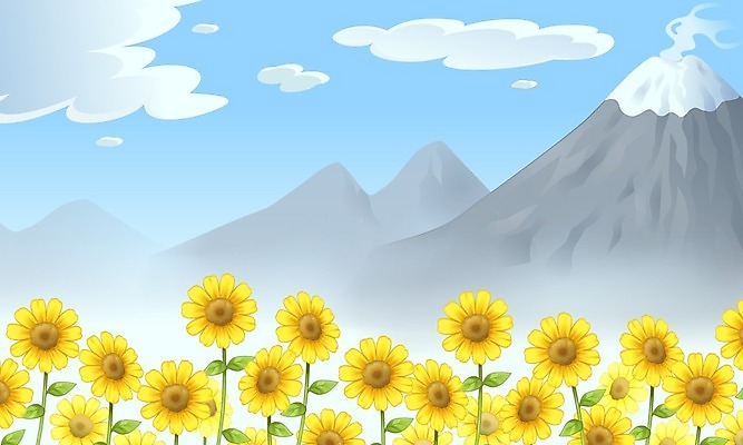 EPS 해외이미지 클립아트 식물 구름 디자인 꽃 백그라운드 밭 일러스트 벽지 하늘 추상 해바라기 산 동양인 야외 그래픽 장식 시골 만화 수집 언덕 오브젝트 그림 장면 해외일러스트 자연요소 무늬 농업 인종 파일형식 벡터 이미지허브