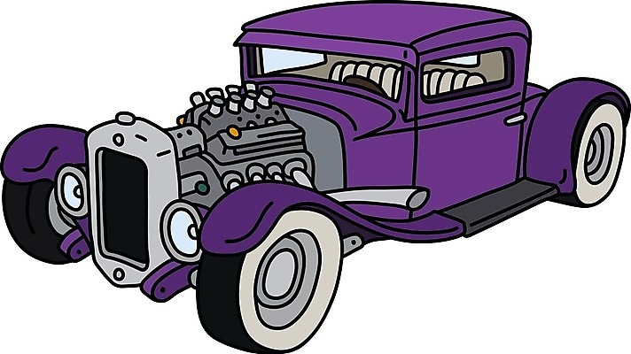 EPS 해외이미지 일러스트 자동차 사람없음 보라색 빈티지 클래식 복고 클래식카 해외일러스트 육상교통 컬러 컨셉 승용차 파일형식 벡터 이미지허브