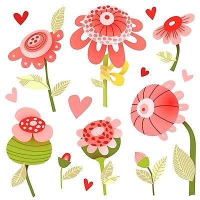 EPS 해외이미지 꽃잎 리본 잎 일러스트 수채화 사람없음 번짐 해외일러스트 식물 꽃 파일형식 벡터 효과 이미지허브