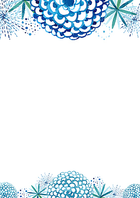 JPG 해외이미지 디자인 꽃 백그라운드 일러스트 프레임 사람없음 파란색 해외일러스트 식물 컬러 파일형식 이미지허브