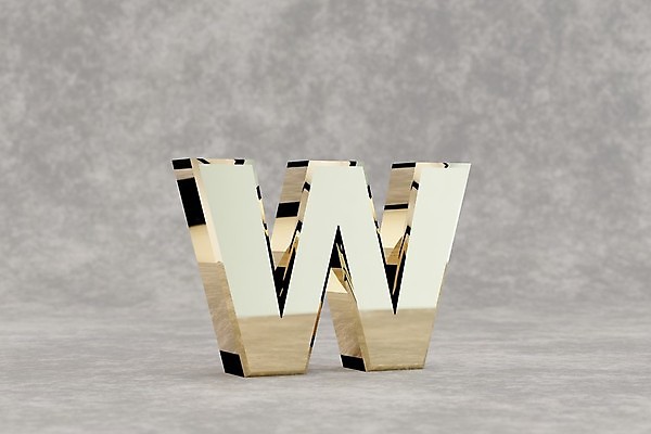 포토 JPG 해외이미지 캐릭터 알파벳 백그라운드 일러스트 사람없음 빛 반짝임 반사 3D 금속 황금 편지 만들기 광택 W 타입 고립 콘크리트 해외일러스트 영어 모션 재질 디지털합성 파일형식 이미지허브