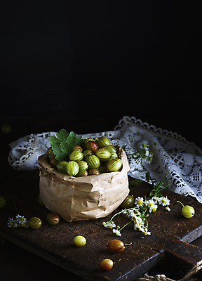 포토 JPG 해외이미지 꽃 사람없음 초록색 종이봉투 담기 구스베리 카피스페이스 해외포토 식물 열매 컬러 모션 봉투 공백 파일형식 이미지허브