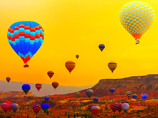 포토 JPG 해외이미지 주간 하늘 카파도키아 풍경 사람없음 야외 일몰 열기구 비행 해외포토 자연요소 항공교통 노을 파일형식 튀르키예 이미지허브