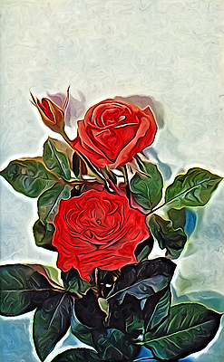 JPG 해외이미지 꽃 일러스트 미술 사람없음 빨간색 장미 해외일러스트 식물 컬러 문화예술 파일형식 이미지허브