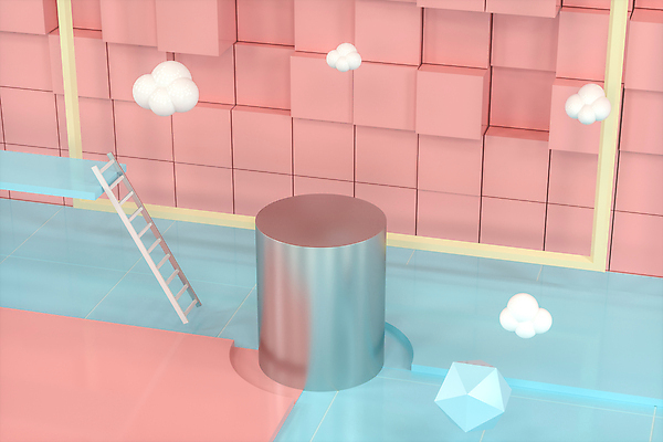 포토 JPG 해외이미지 구름 분홍색 하늘색 백그라운드 사다리 사람없음 3D 공간 원형 큐브 정사각형 원기둥 단상 입체도형 해외포토 자연요소 도형 컬러 파란색 도구 입체 디지털합성 파일형식 이미지허브