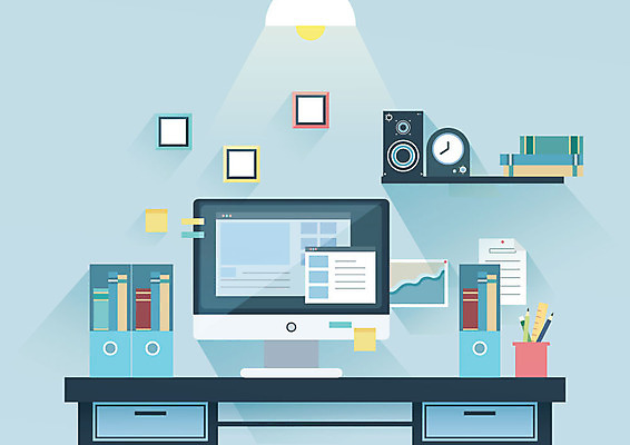 시계 액자 일러스트 전등 선반 사람없음 책 인테리어 컴퓨터 사무실 모니터 스피커 작업실 책상 문서 연필꽂이 파일꽂이 데스크테리어 국내일러스트 AI파일 디자인 음향기기 가구 비즈니스 문구용품 조명 전자제품 신조어 파일형식 벡터