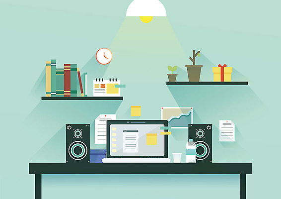 화분 액자 일러스트 전등 선반 사람없음 책 노트북 인테리어 스피커 방 물컵 책상 문서 데스크테리어 국내일러스트 AI파일 디자인 음향기기 가구 조명 컵 전자제품 신조어 파일형식 벡터