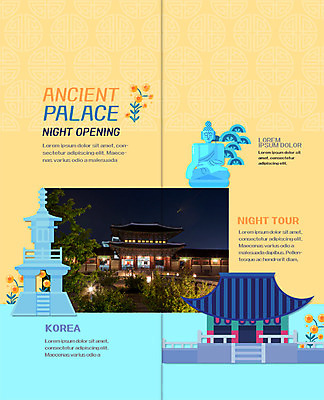 PSD 템플릿 표지디자인 북디자인 출판디자인 내지 리플렛 고건축 2단접지 북커버 한국건축 팜플렛 사람없음 정원 궁전 석탑 야간 경복궁 기와지붕 야간개장 이미지템플릿 자연요소 건축물 건축 지붕 한국 기와 탑 파일형식