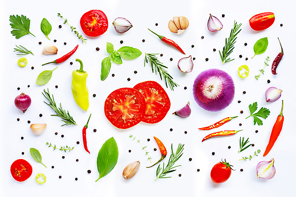 포토 JPG 해외이미지 백그라운드 토마토 채소 식재료 방울토마토 고추 단면 실내 마늘 사람없음 신선 흰배경 후추 바질 로즈메리 적양파 해외포토 양파 내부 흰색 허브 향신료 파일형식 이미지허브