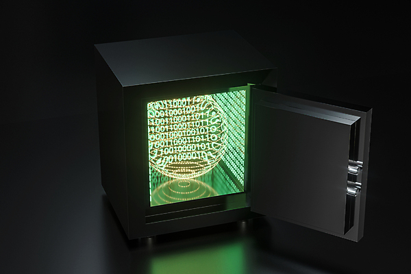 JPG 해외이미지 일러스트 사람없음 금융 경제 3D 디지털 오픈 재산 디지털합성 금고 이진법 해외일러스트 수학 파일형식 이미지허브