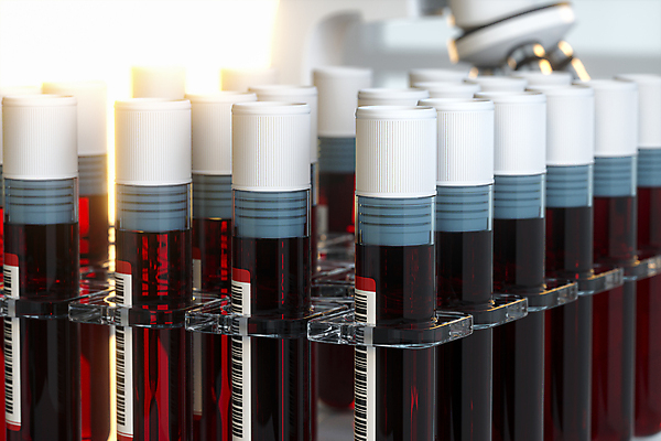 JPG 해외이미지 의학 의료기기 현미경 사람없음 3D 혈액 시험관 바코드 혈액검사 해외포토 포토 실험기구 디지털합성 검사_조사 파일형식 이미지허브