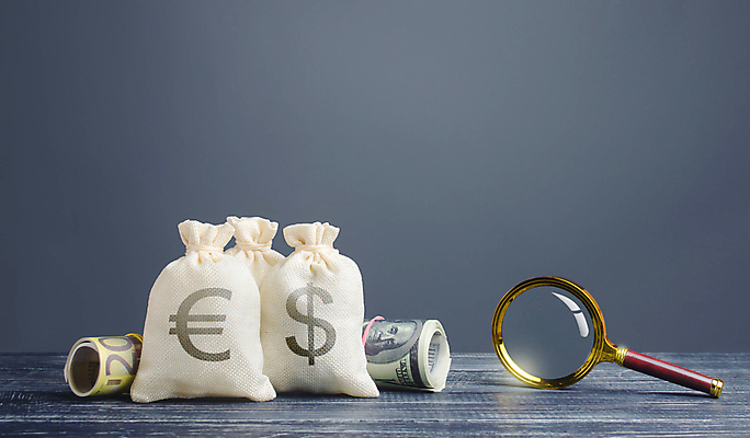 포토 JPG 해외이미지 컨셉 돈 회색배경 돋보기 사람없음 금융 경제 달러 유로 돈자루 재산 돈다발 분석 검색 보안 발견 해외포토 백그라운드 안전 회색 파일형식 이미지허브