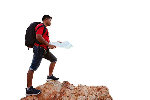 포토 JPG 해외이미지 전신 응시 남자 지도 배낭 산 한명 서기 들기 사람 동양인 성인 옆모습 트래킹 하이킹 백패커 하이커 성인남자한명만 해외포토 1 시선 뷰포인트 여행 가방 모션 레저 인종 남자한명만 성인남자만 파일형식 이미지허브