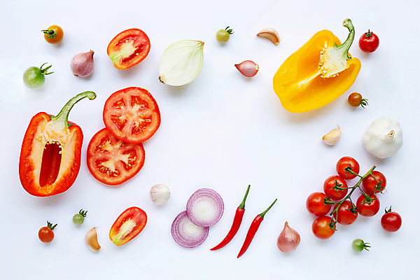 포토 JPG 해외이미지 백그라운드 토마토 채소 식재료 방울토마토 고추 양파 단면 파프리카 프레임 실내 마늘 사람없음 신선 흰배경 카피스페이스 해외포토 내부 공백 흰색 파일형식 이미지허브