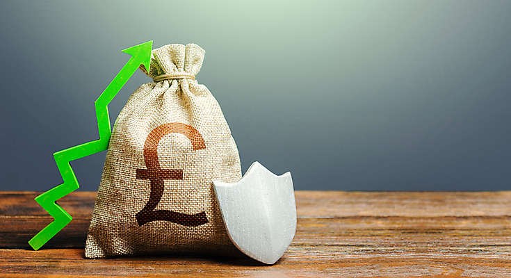 포토 JPG 해외이미지 화살표 컨셉 돈 회색배경 사람없음 금융 경제 재산 보호 보안 상승 방패 파운드 해외포토 백그라운드 안전 회색 파일형식 이미지허브